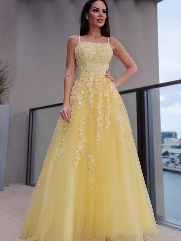 One Shoulder Mermaid Yellow Lace Tulle Long Prom Dresses, Mermaid Yell –  Eip Collection