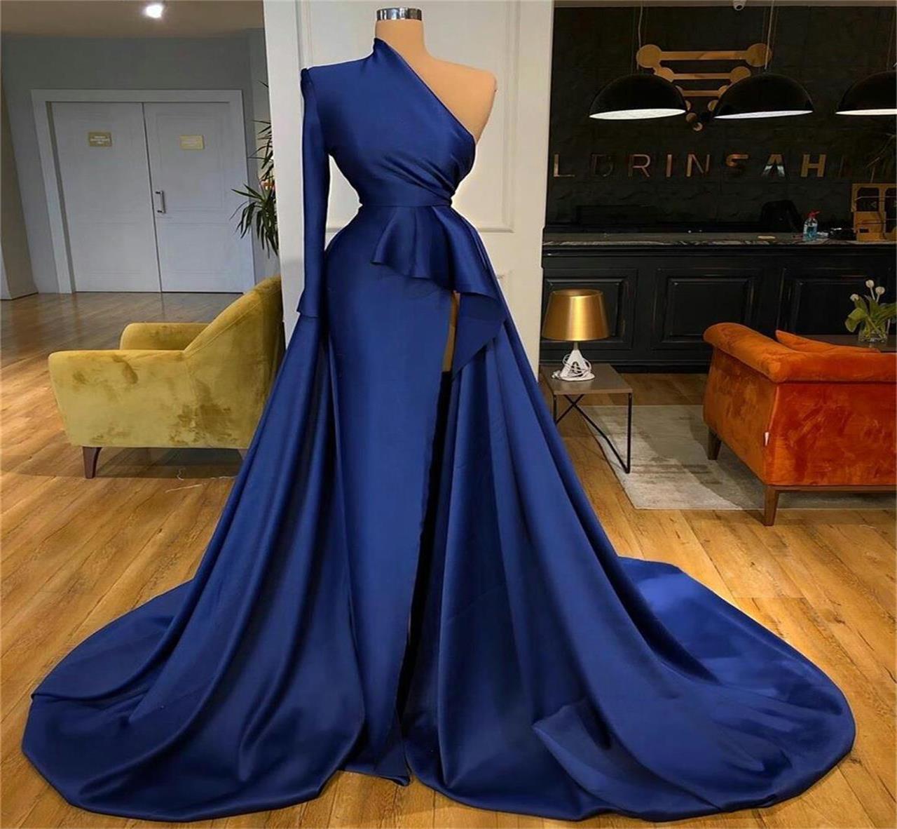 SORAYA Satin Cowl Neck Bridesmaids Maxi Dress with Side Split  Navy Blue  DOYIN  DOYIN LONDON